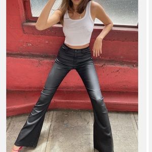 EDIKTED Luna Faux Leather Flare Leg Pants